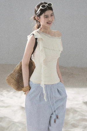 Before the Sunset Lace Off-Shoulder Top