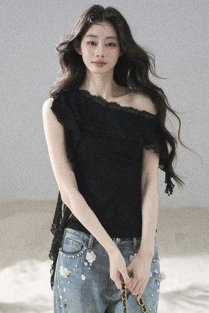 Before the Sunset Lace Off-Shoulder Top