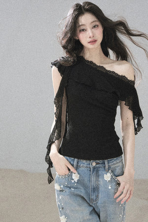Before the Sunset Lace Off-Shoulder Top