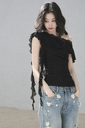 Before the Sunset Lace Off-Shoulder Top