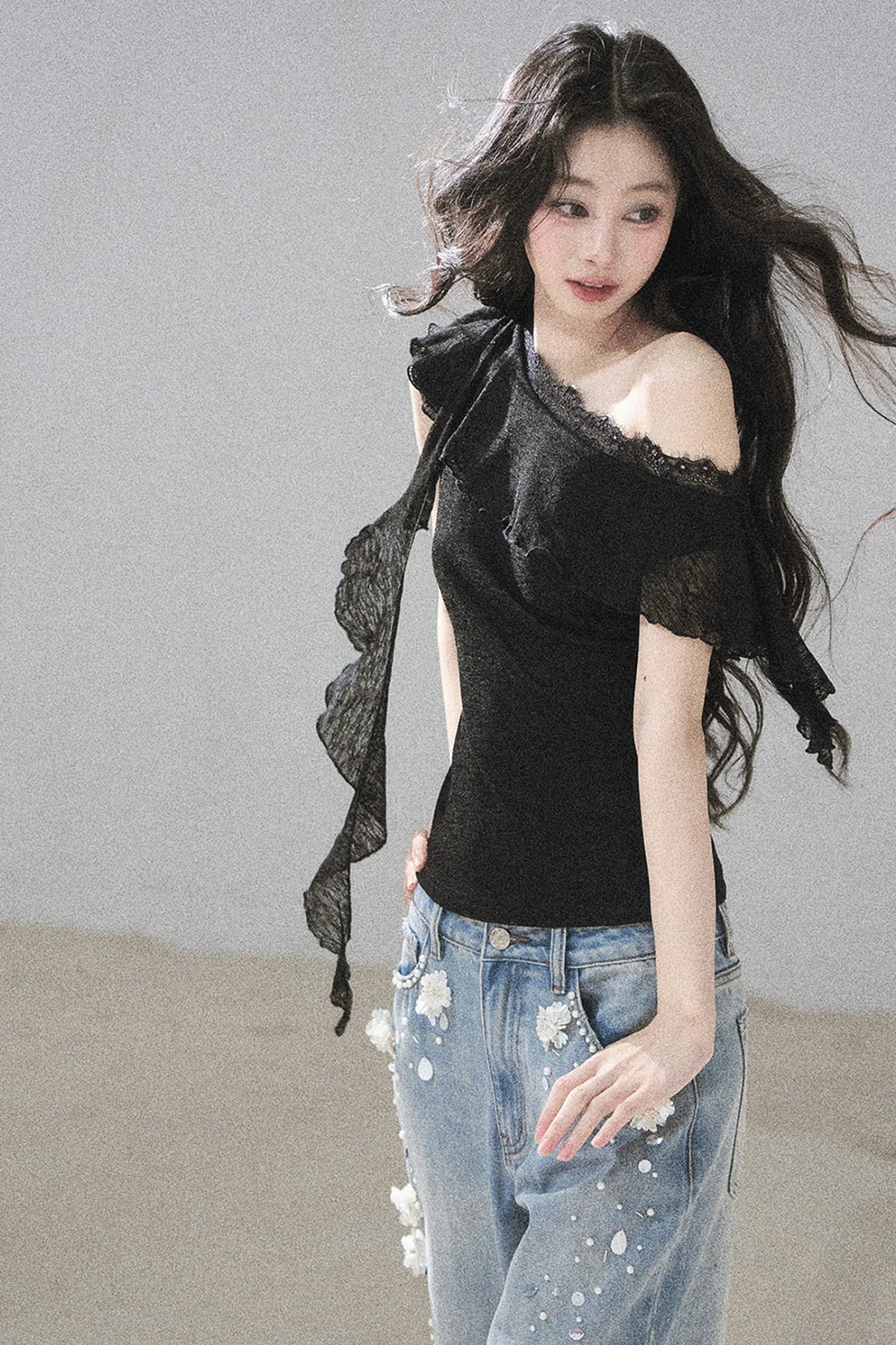 Before the Sunset Lace Off-Shoulder Top