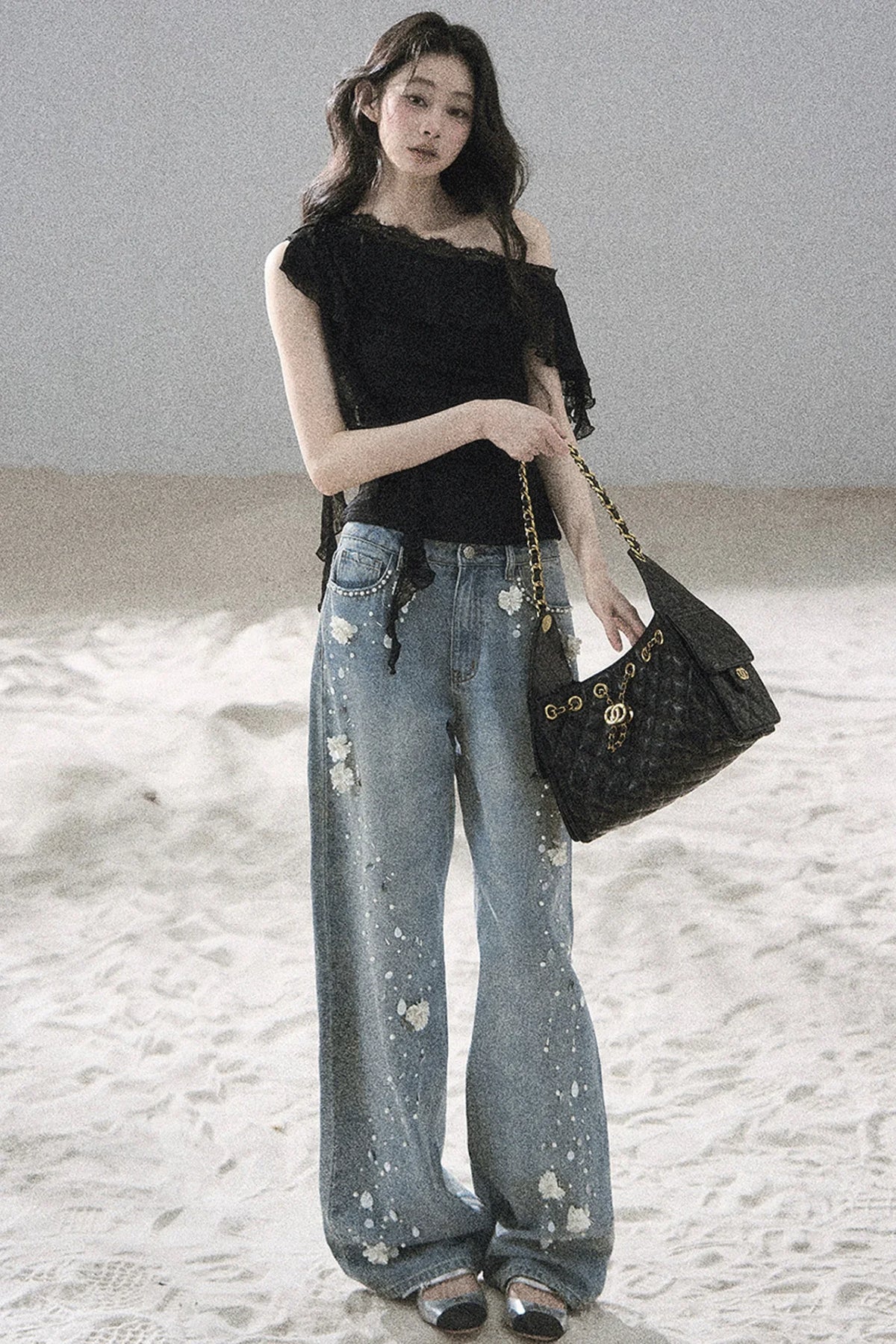 Before the Sunset Lace Off-Shoulder Top