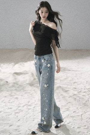 Before the Sunset Lace Off-Shoulder Top