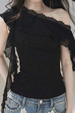 Before the Sunset Lace Off-Shoulder Top