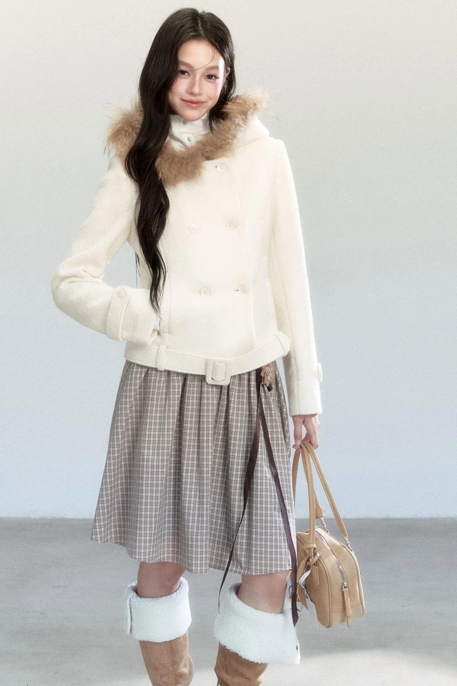 Beige Tweed Coat