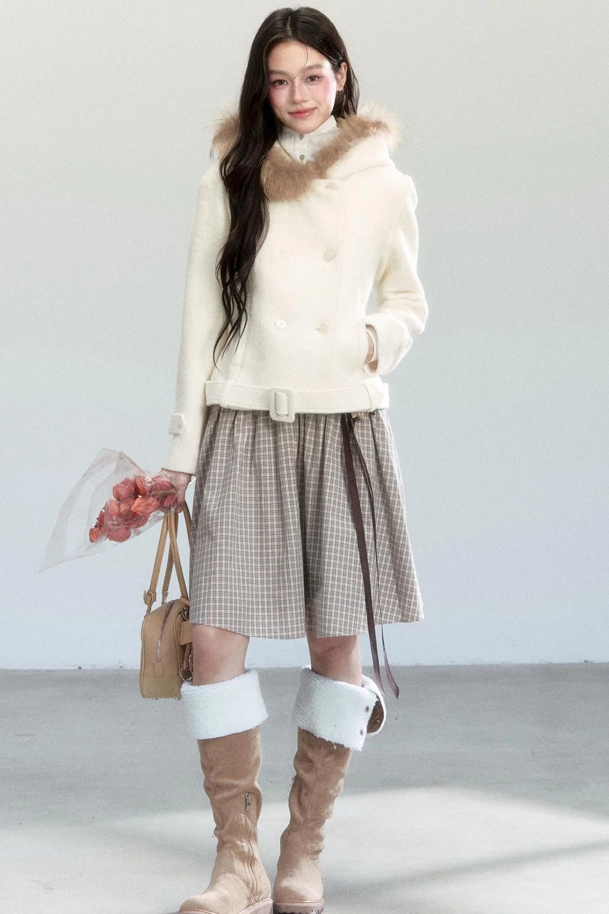 Beige Tweed Coat