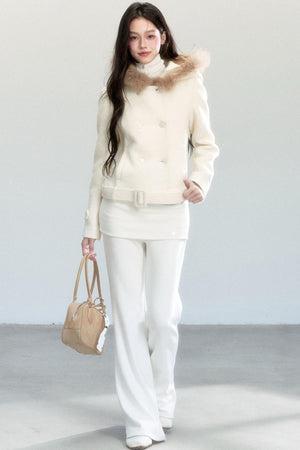 Beige Tweed Coat