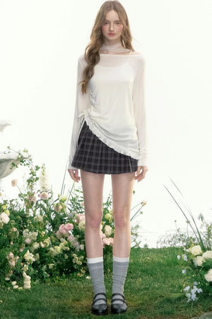 Berlin Prologue Retro Plaid Pleated Skirt