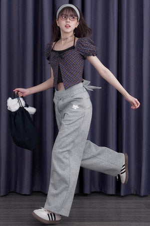 Berry Bubble Sleeve Shirt