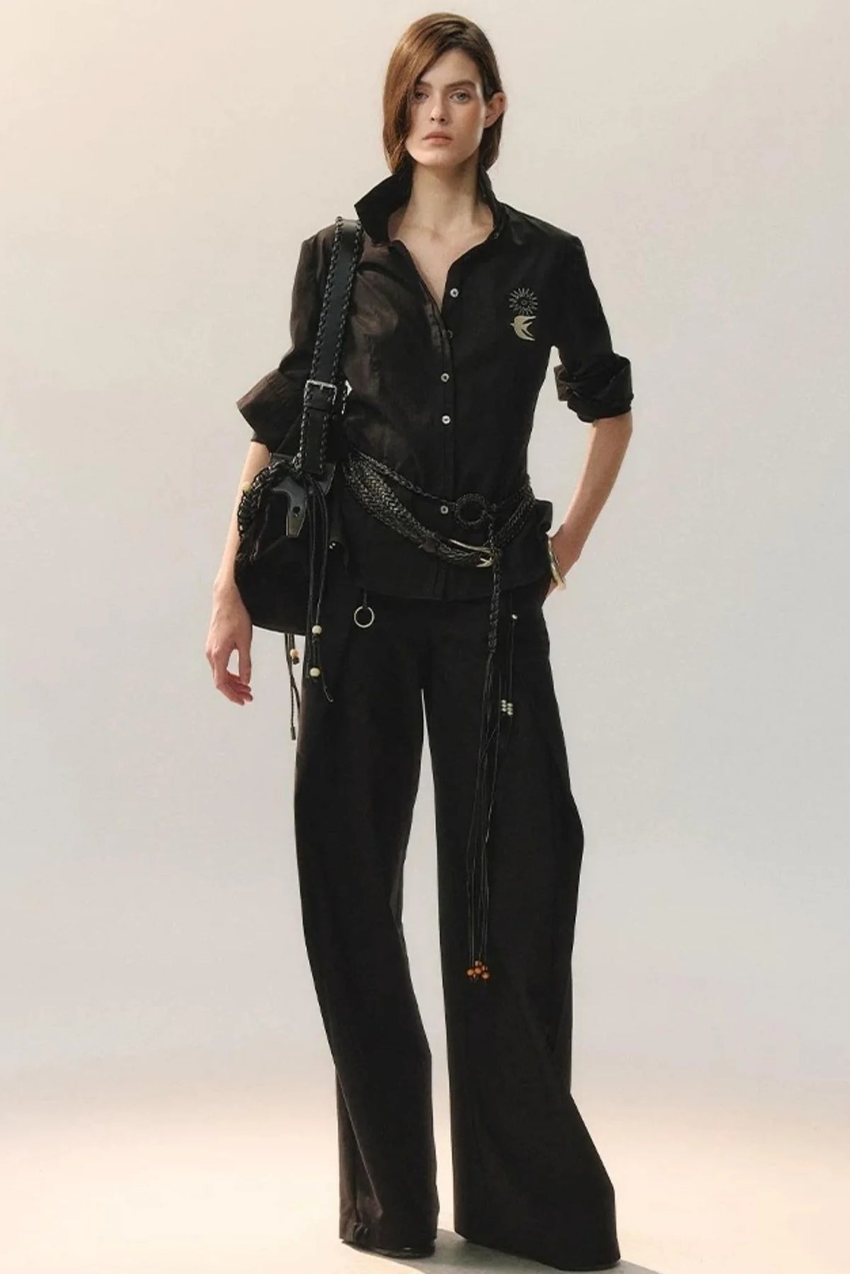 Bird Embroidery Lace Shirt