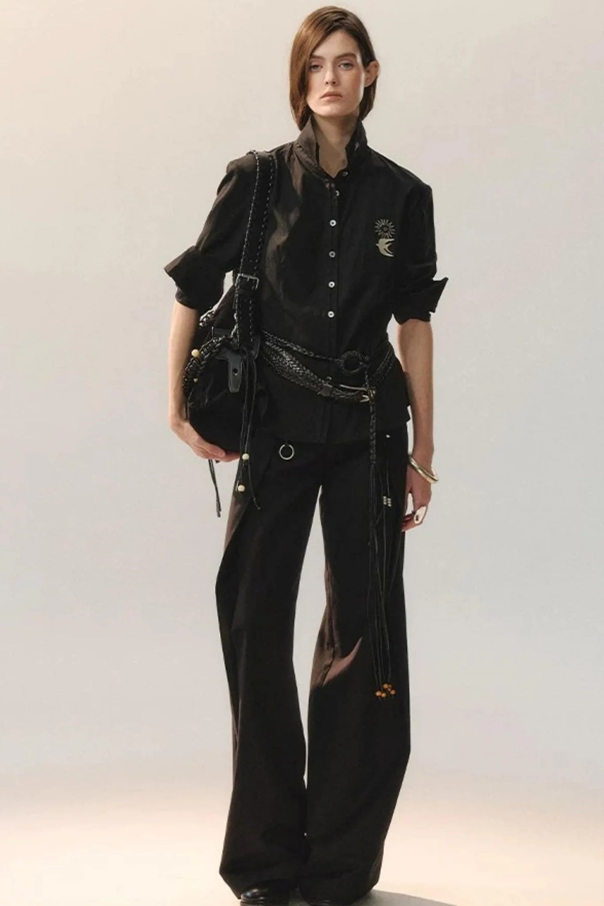 Bird Embroidery Lace Shirt