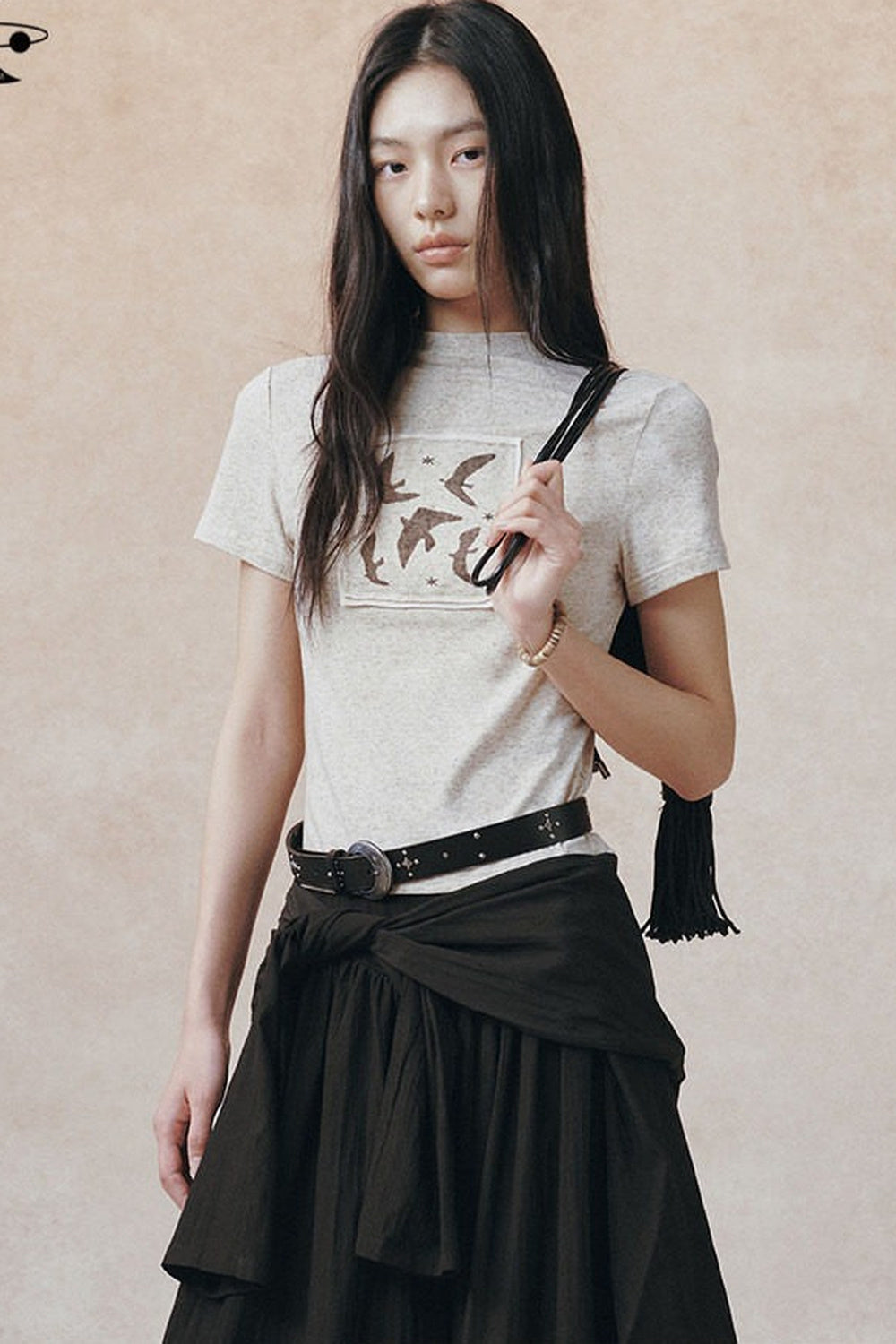 Bird Print Pocket T-Shirt