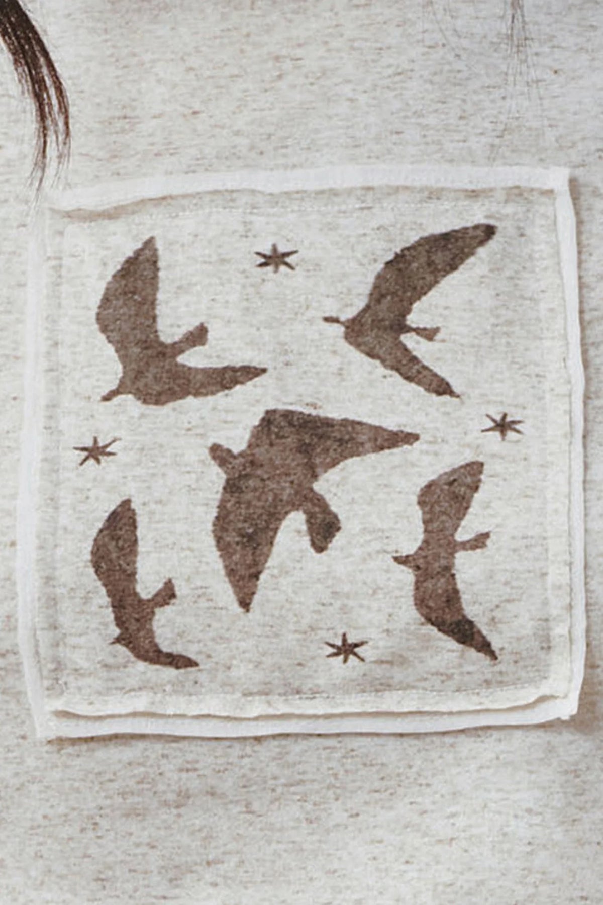 Bird Print Pocket T-Shirt