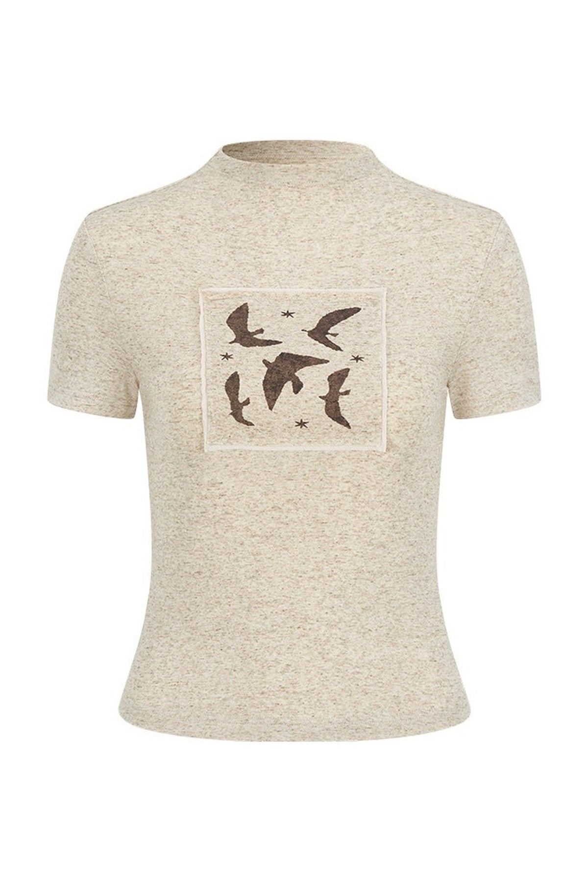 Bird Print Pocket T-Shirt