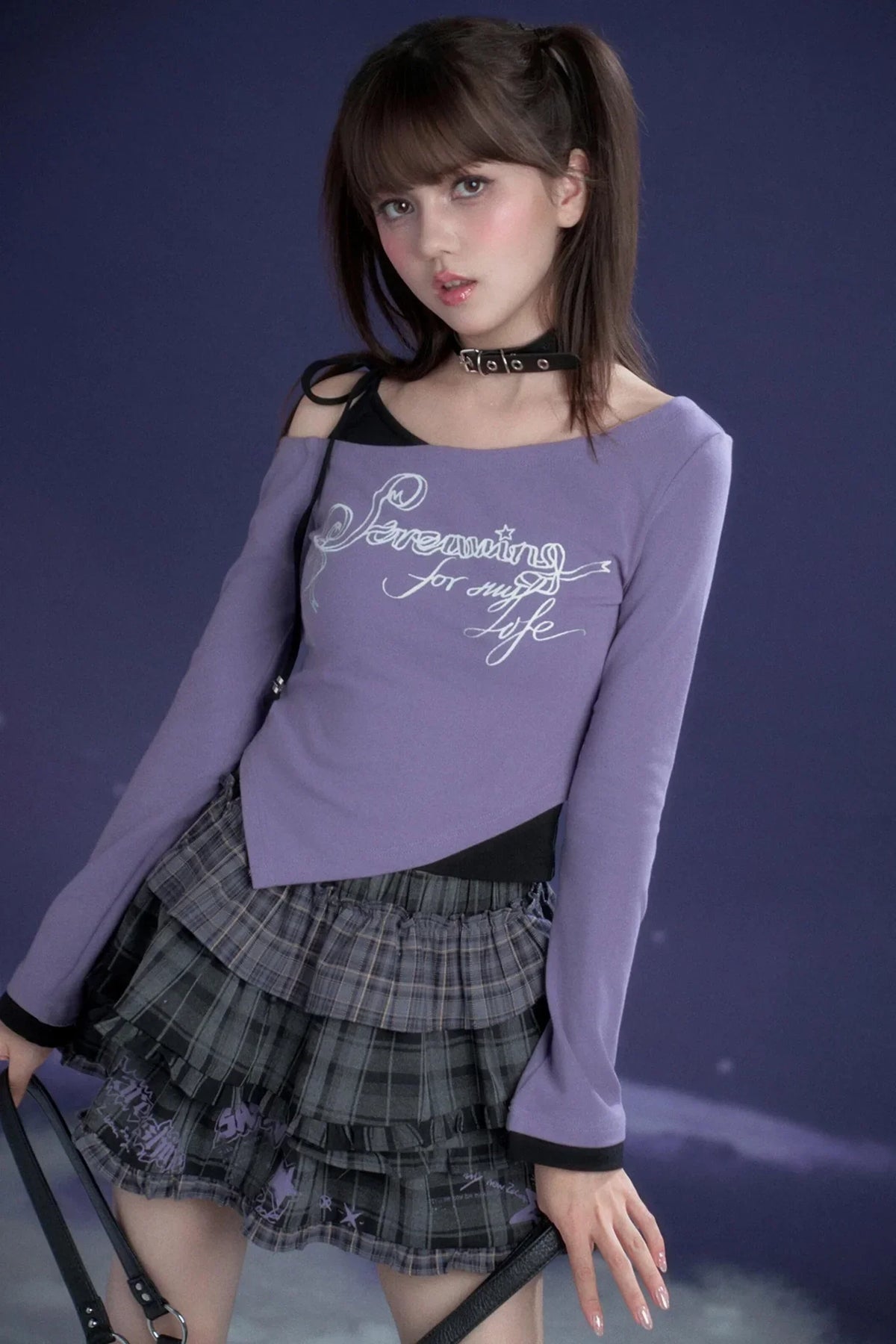 Black and Purple Fighting Spirit Top