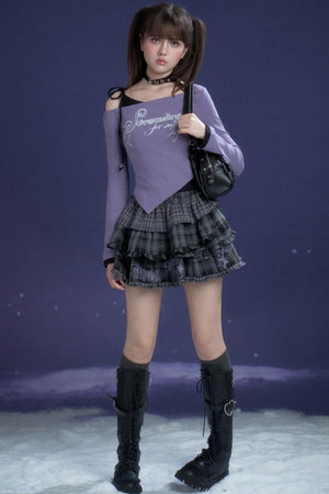 Black and Purple Fighting Spirit Top