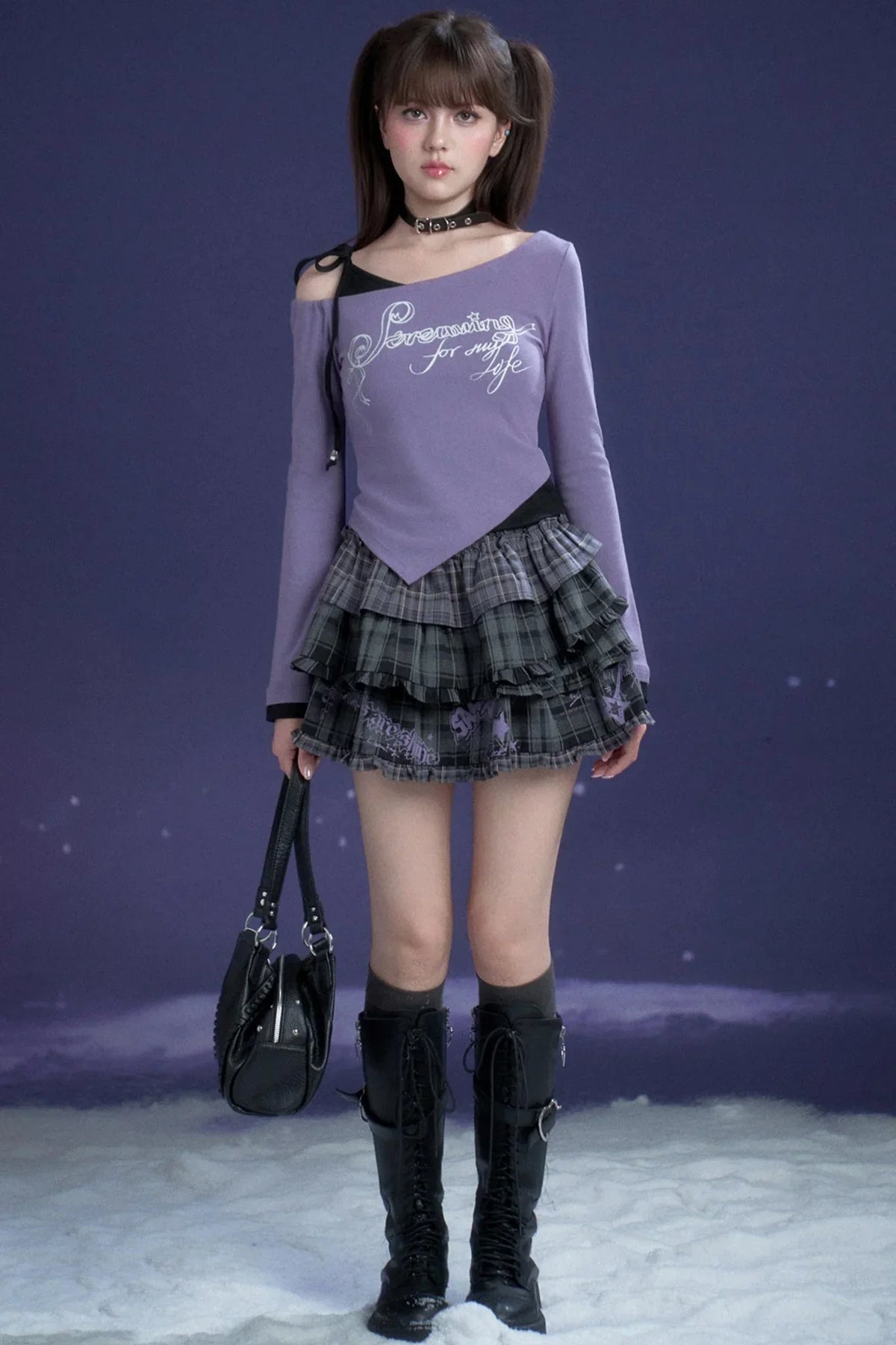 Black and Purple Fighting Spirit Top