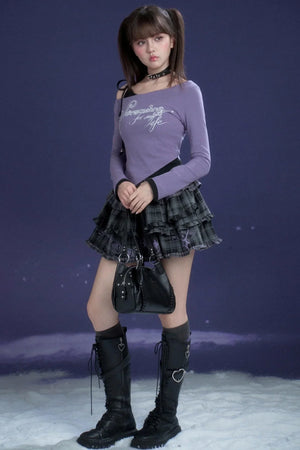 Black and Purple Fighting Spirit Top
