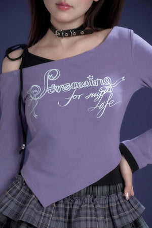 Black and Purple Fighting Spirit Top