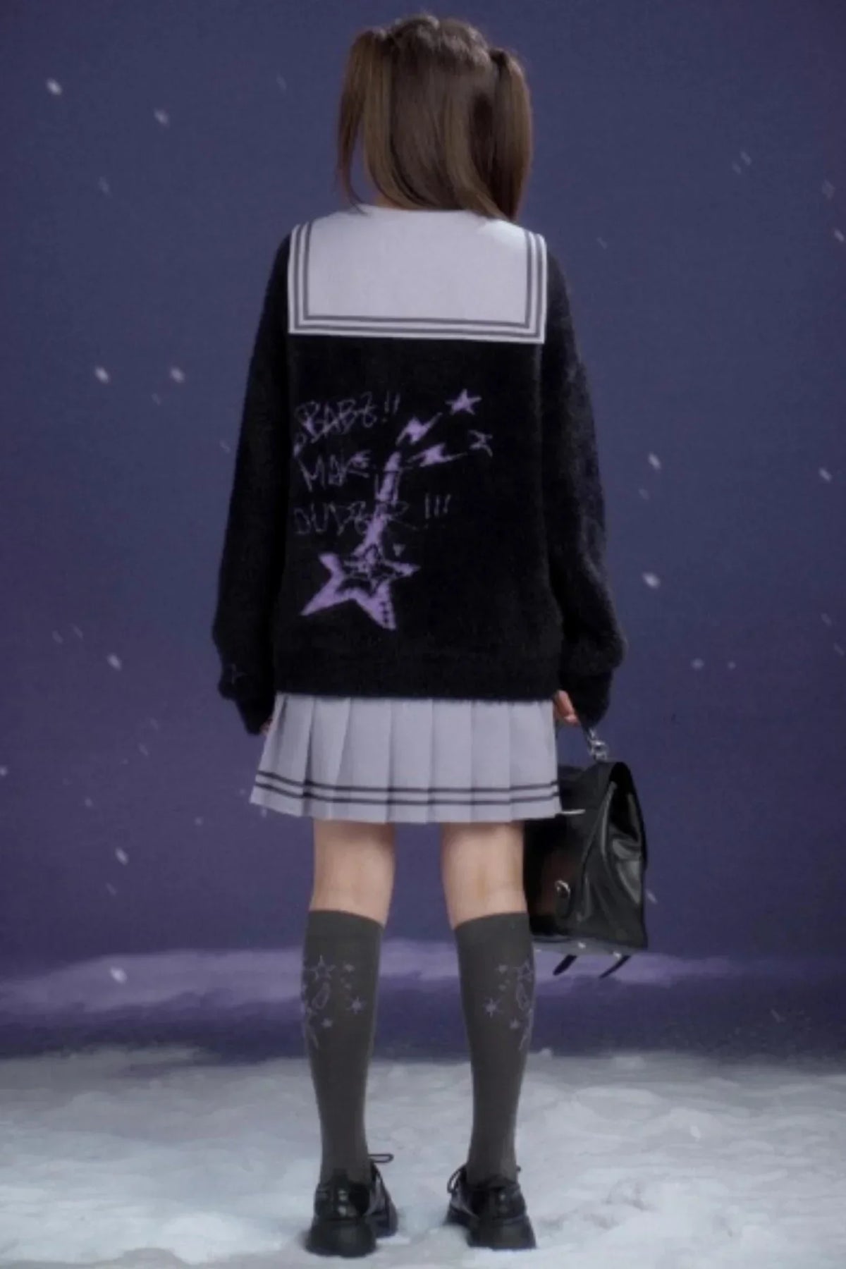 Black and Purple Graffiti Cardigan