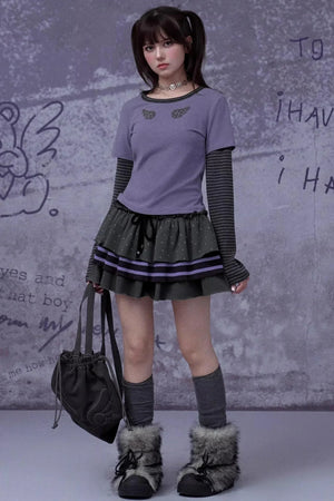 Black and Purple Two-Piece Top