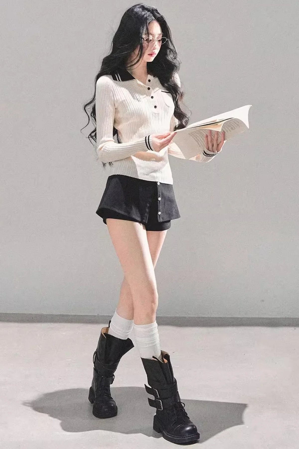 Black Autumn A-Line Shorts