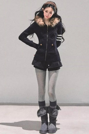 Black Autumn A-Line Shorts