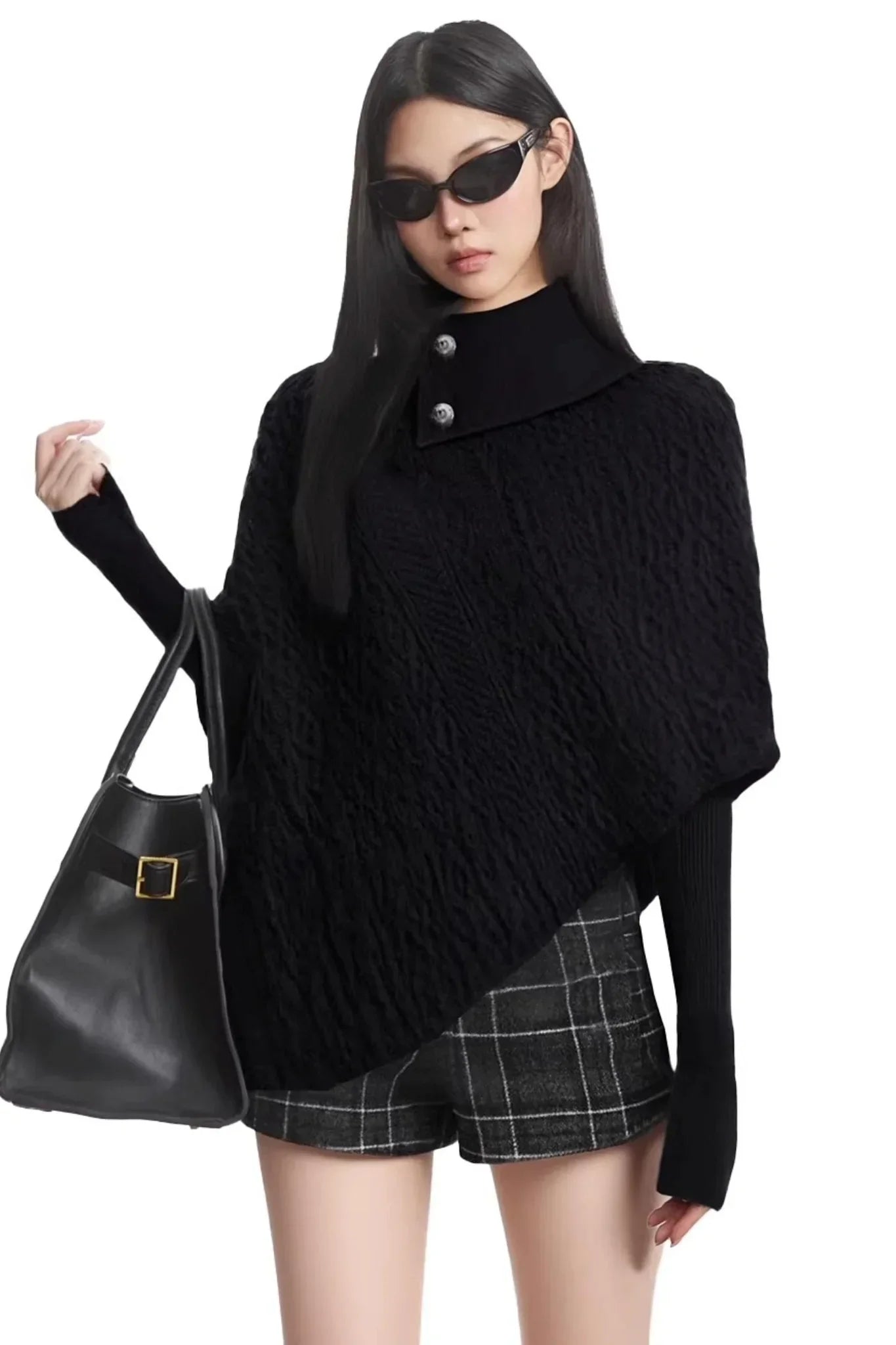 Black Batwing Cape Sweater