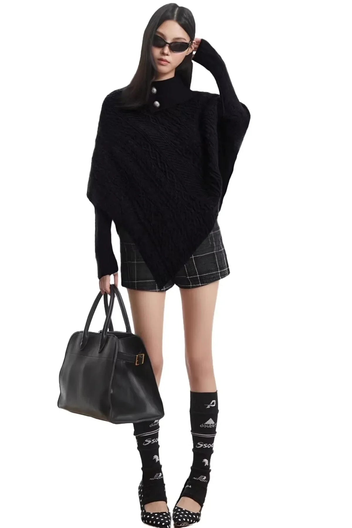 Black Batwing Cape Sweater