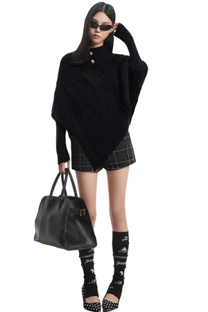 Black Batwing Cape Sweater