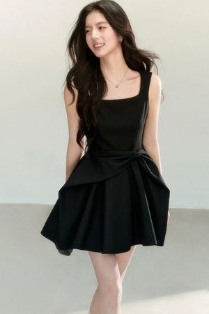 Black Bow Suspender Dress