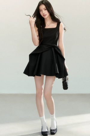 Black Bow Suspender Dress