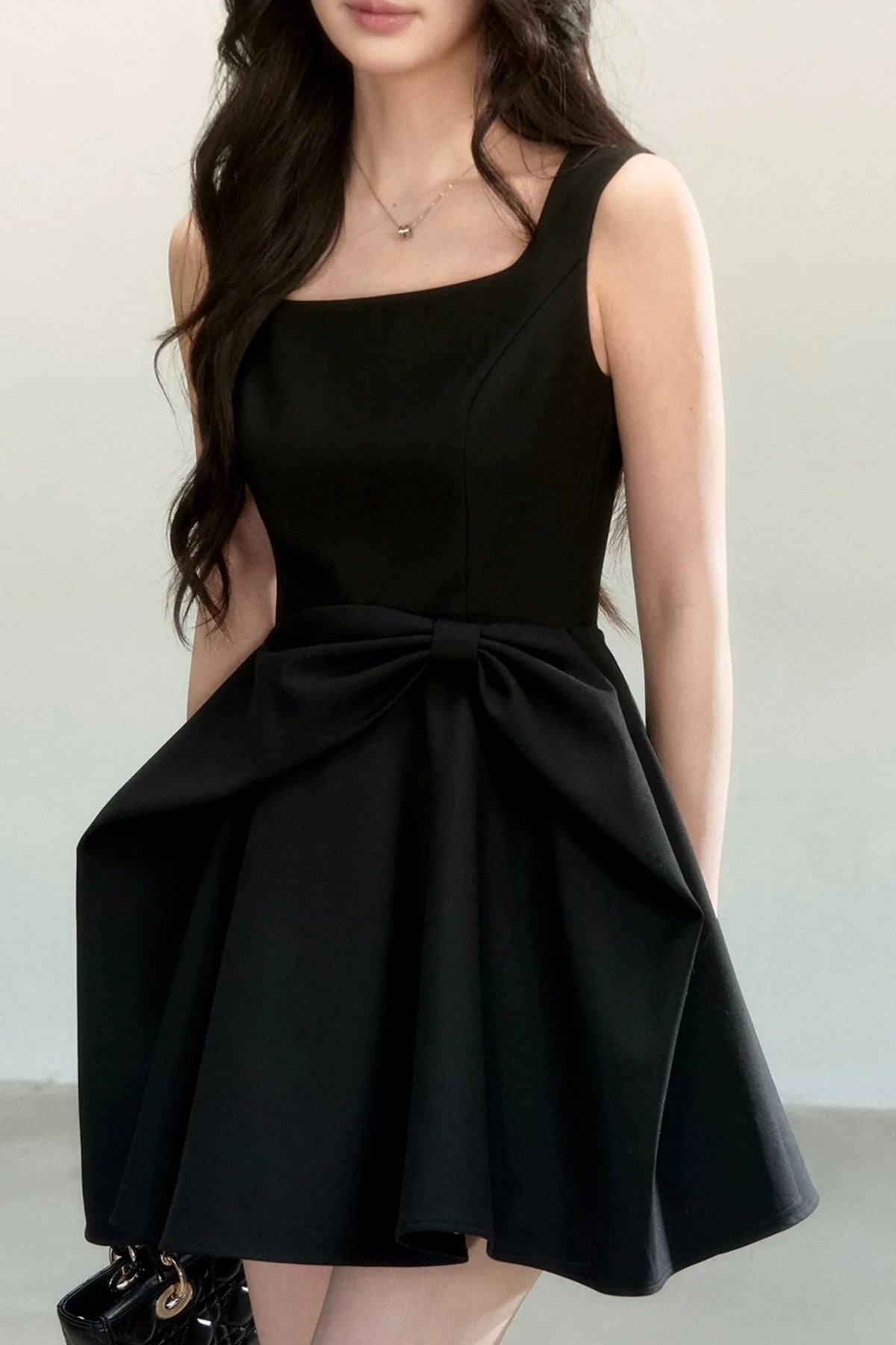 Black Bow Suspender Dress