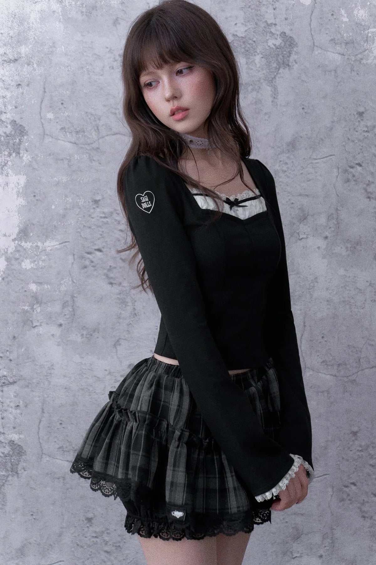 Black Faux Fishbone Slim-Fit T-Shirt