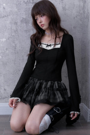Black Faux Fishbone Slim-Fit T-Shirt