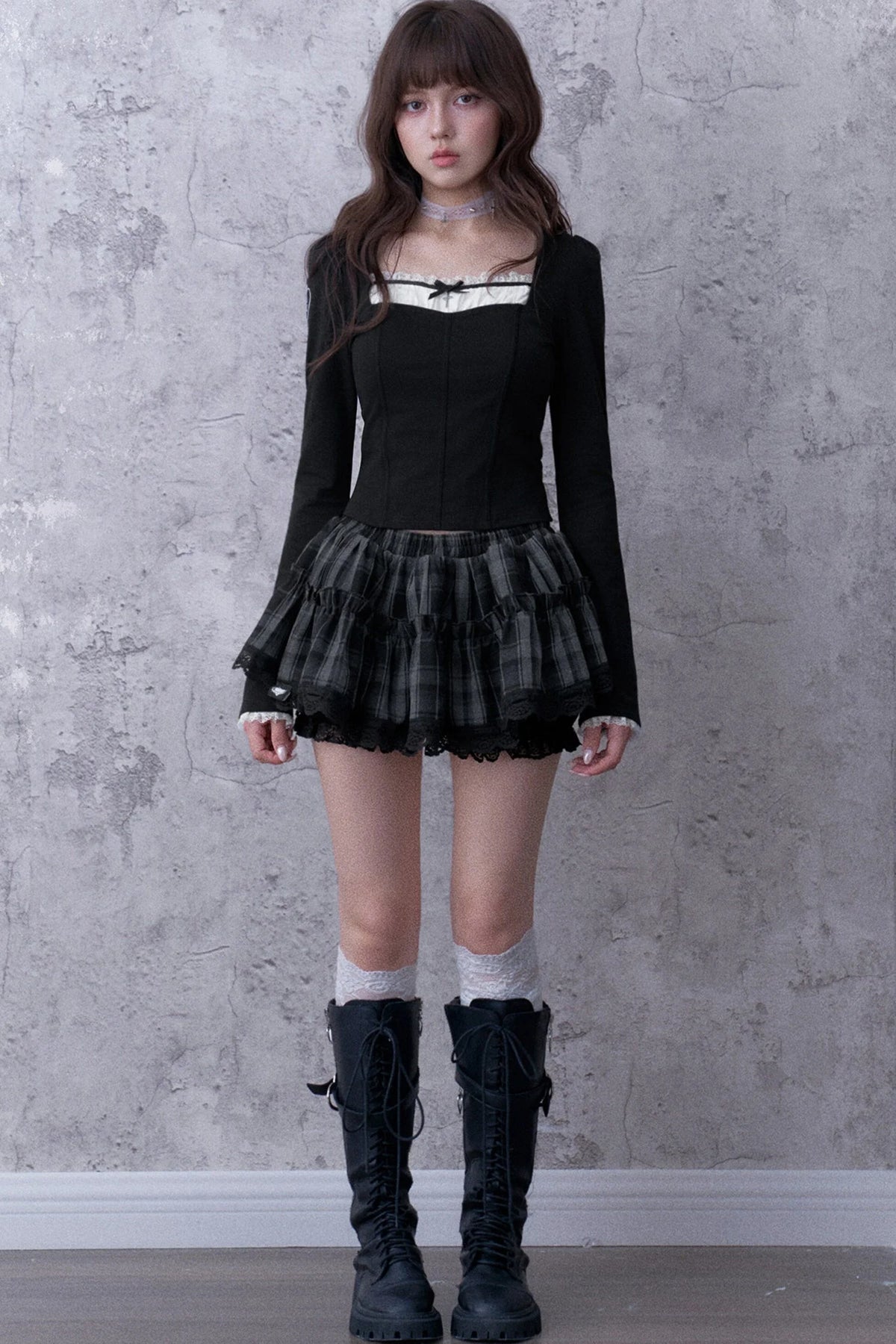 Black Faux Fishbone Slim-Fit T-Shirt