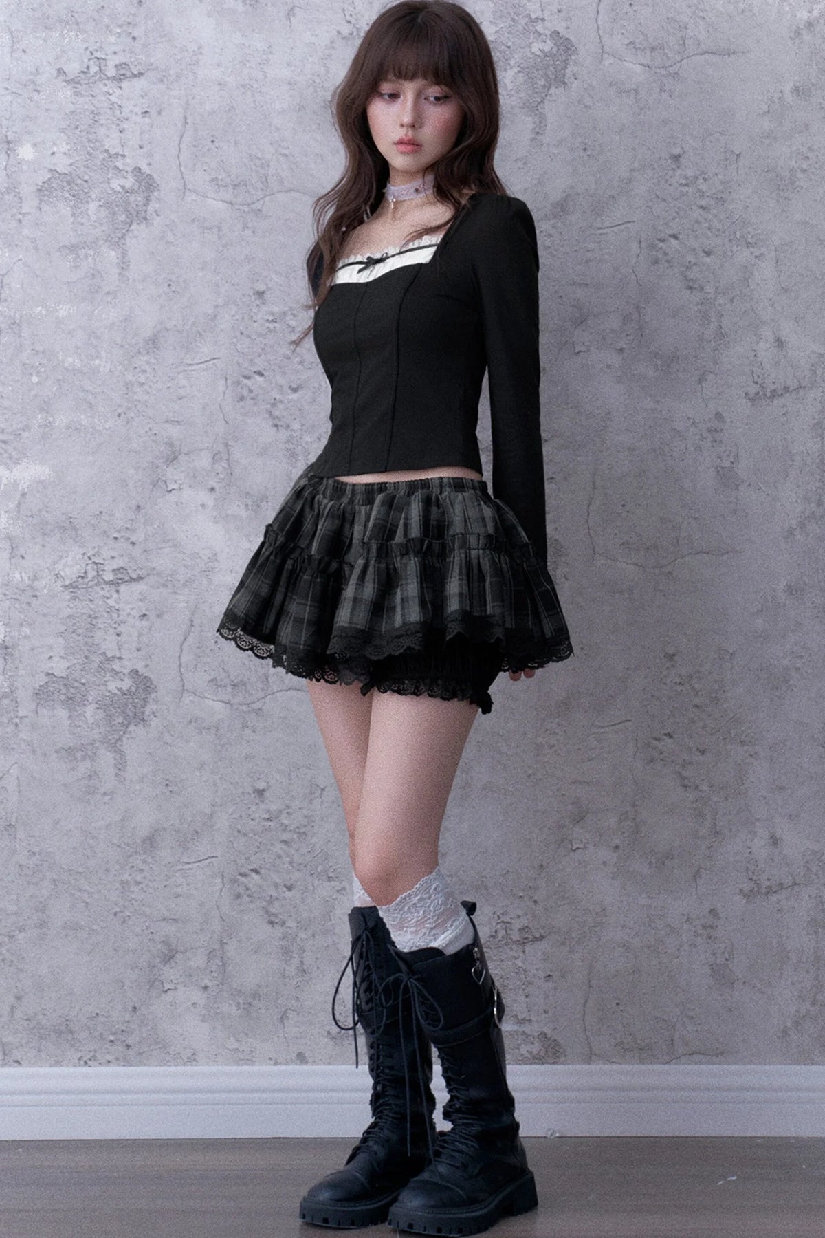 Black Faux Fishbone Slim-Fit T-Shirt