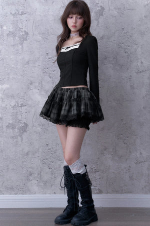 Black Faux Fishbone Slim-Fit T-Shirt