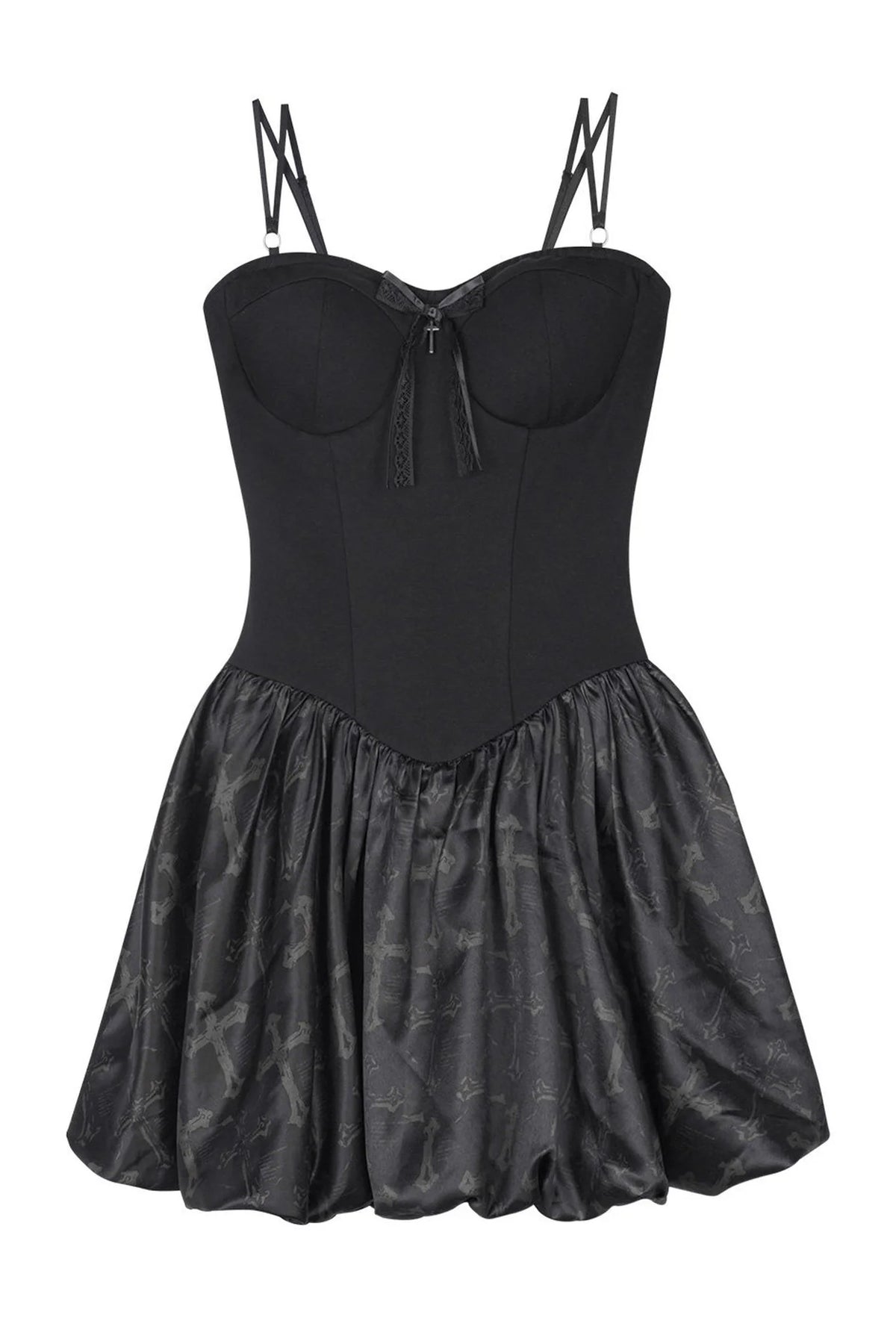 Black Floral Strap Dress Set-Up