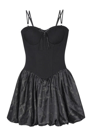 Black Floral Strap Dress Set-Up