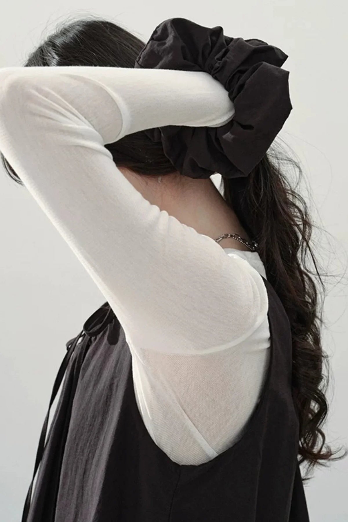 Black Gauze Bubble Dress Set