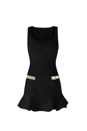 Black Gold Suit Skirt Dress Set-Up
