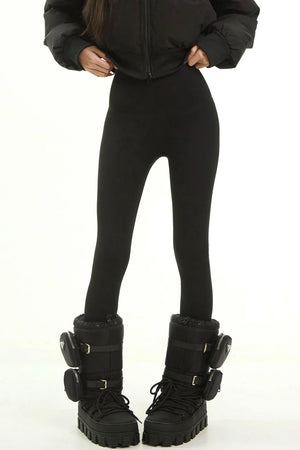 Black High-Waisted Autumn Pants