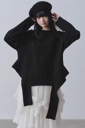 Black Irregular Sweater
