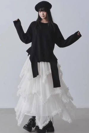 Black Irregular Sweater