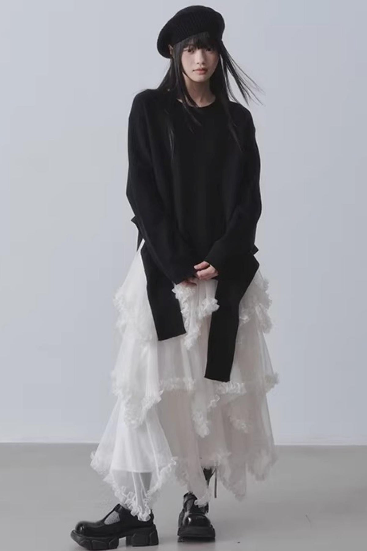 Black Irregular Sweater