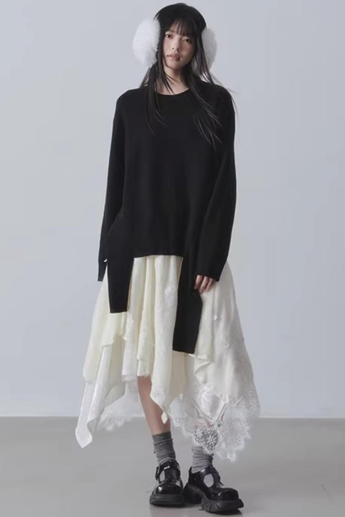 Black Irregular Sweater