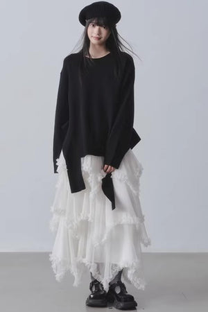 Black Irregular Sweater