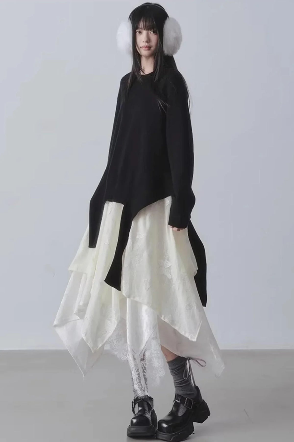 Black Irregular Sweater
