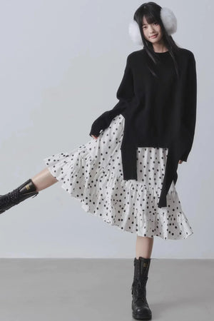 Black Irregular Sweater